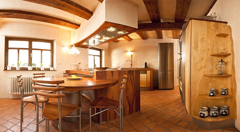 solid wood kitchen with island