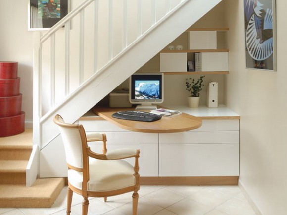 wall niche shelves under staircases