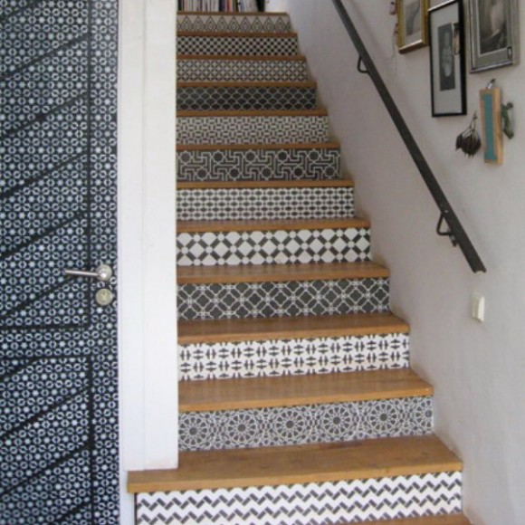 decorating staircase using moroccan tile designs