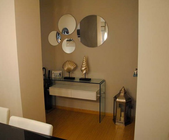 decorating hallway with more than one mirror