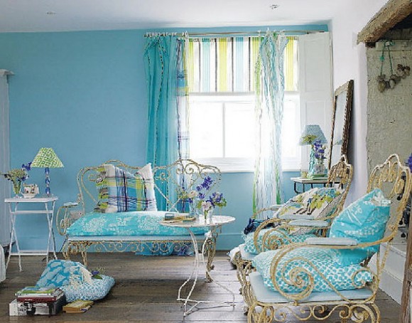 living room in blue ideas