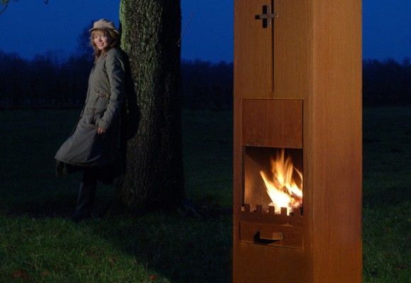 quadrato outdoor fireplace