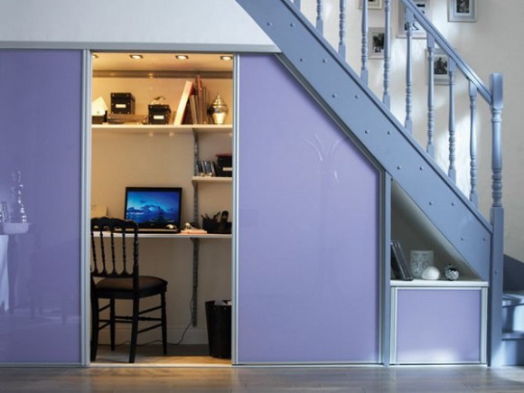 home office under stairs