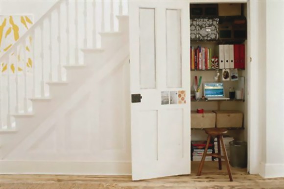 home office under stairs