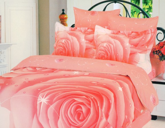 rose inspired bedding pattern
