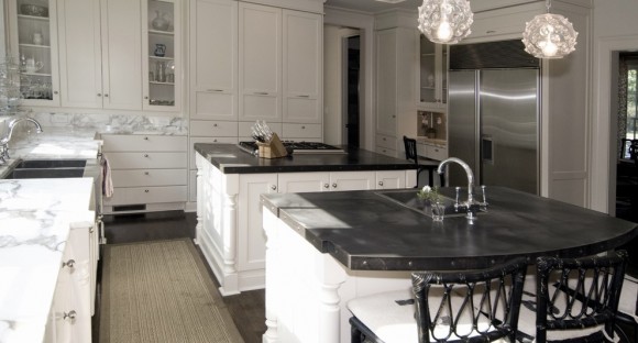 zinc kitchen counter tops