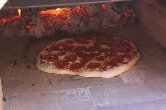 beautiful outdoor wood fired brick pizza oven