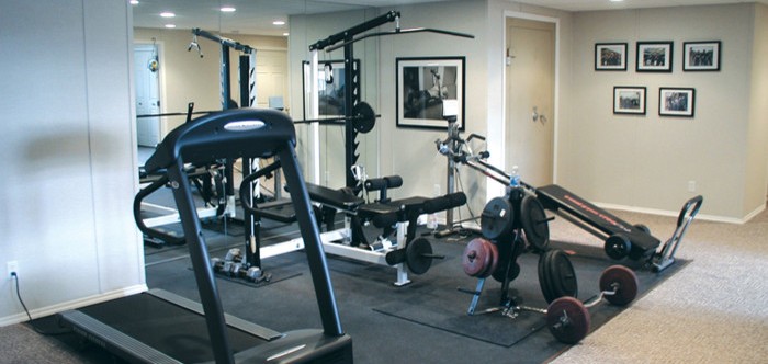 contemporary home gym by total basement finishing