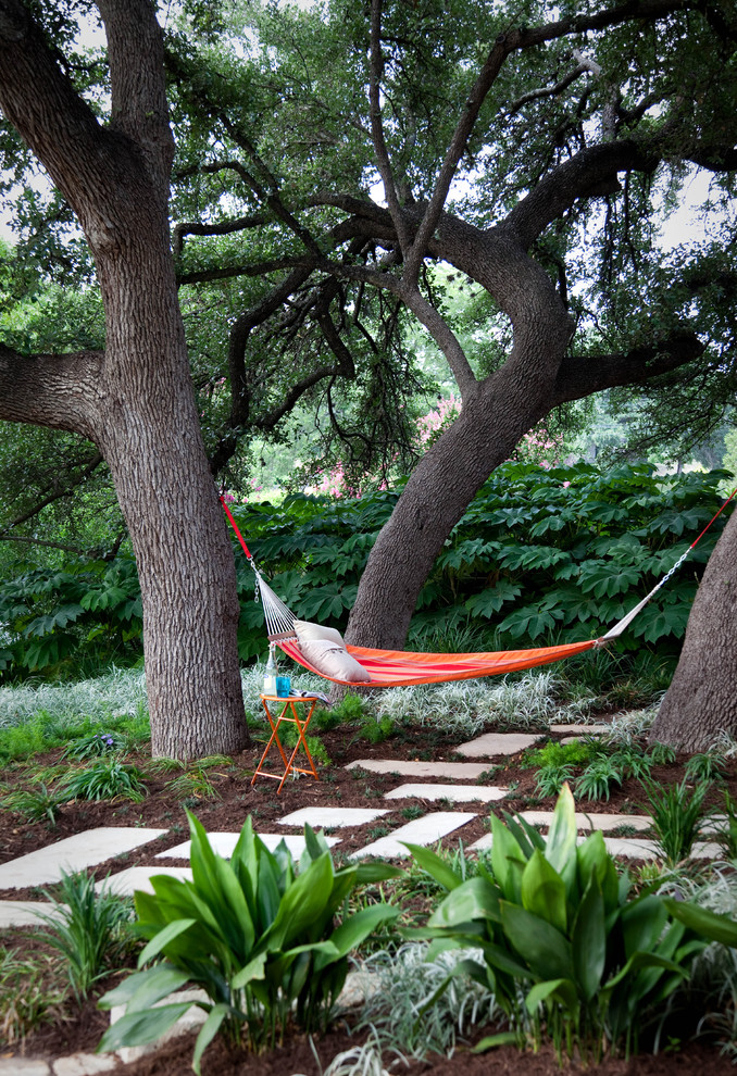 contemporary landscape vibrant hammocks