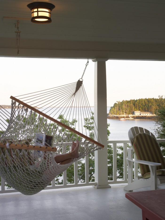 ideal hammock on traditional porch
