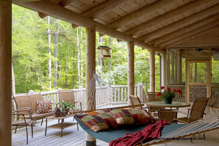 traditional porch cabin hammock