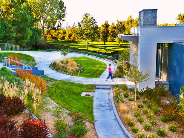 elevate by design modern landscape front yard illusion