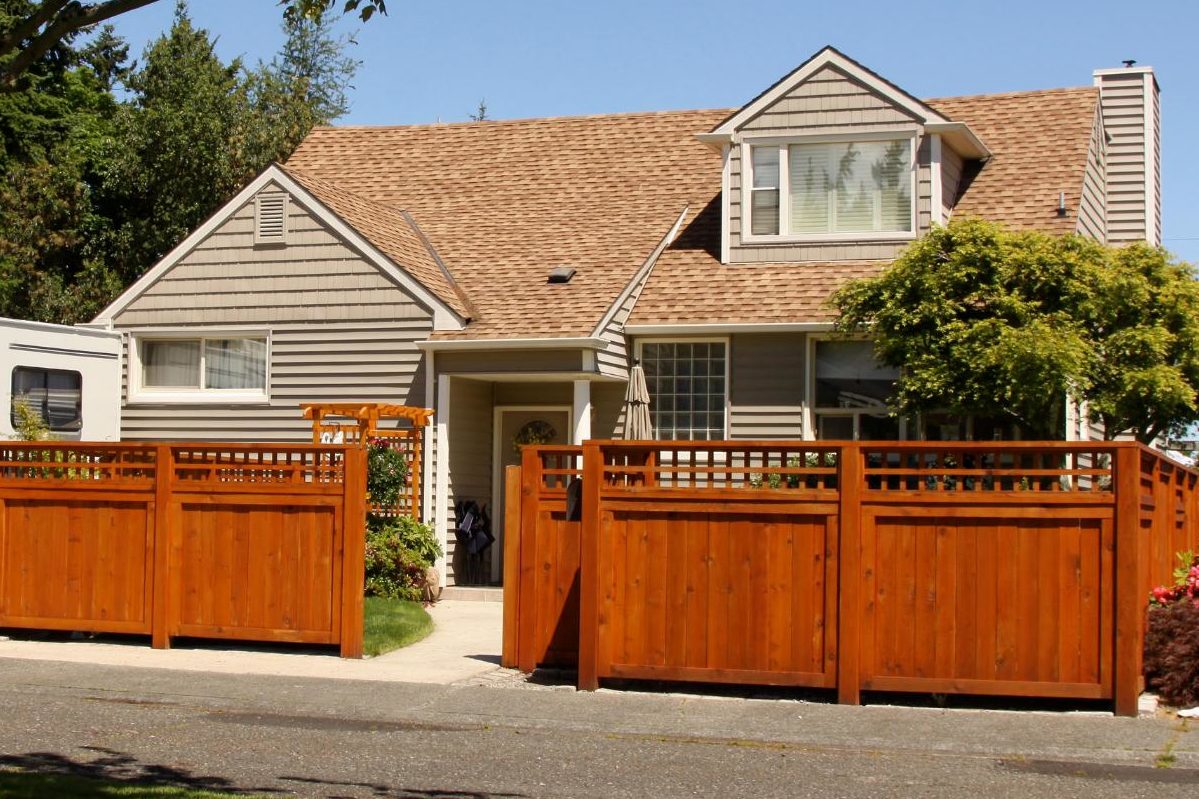 wooden fence installation